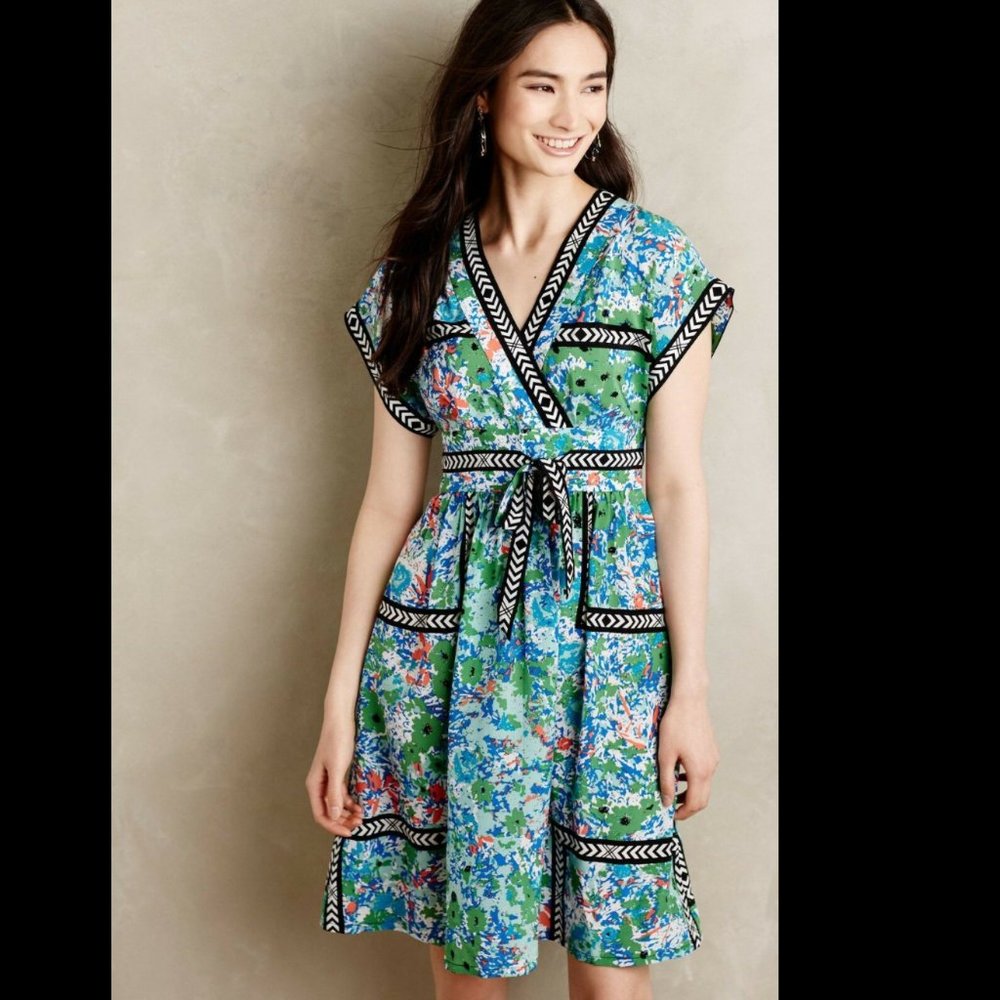 Anthropologie | Tracy Reese Silk Printed Wrap Dress | 6P